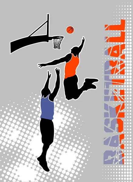 Basketballspiel auf Grunge-Hintergrund — Stockvektor