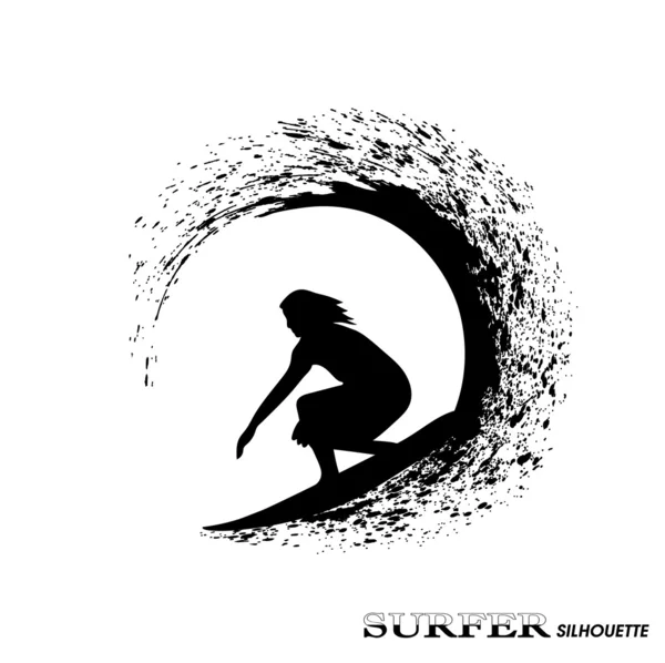 Surfer auf Wellen eine Illustration auf weißem Hintergrund — Stockvektor