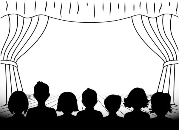 People speaking before an audience — Stock Vector