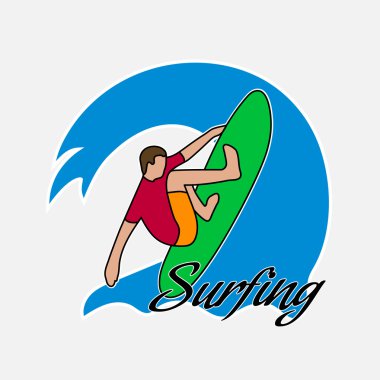 Surfer's drawing on the Hawaiian wave