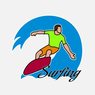 Surfer's drawing on the Hawaiian wave