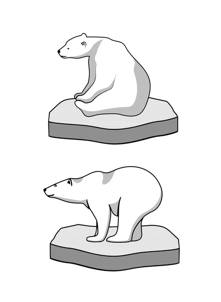 Isbjörn på ett isflak — Stock vektor