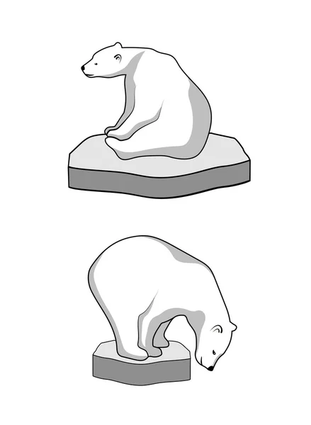 Oso polar sobre un témpano — Vector de stock