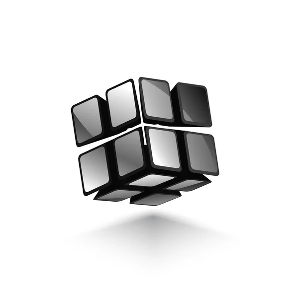 Glansig 3d-kub — Stock vektor
