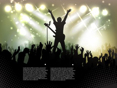 Kalabalık insan, gece kulübü siluetleri