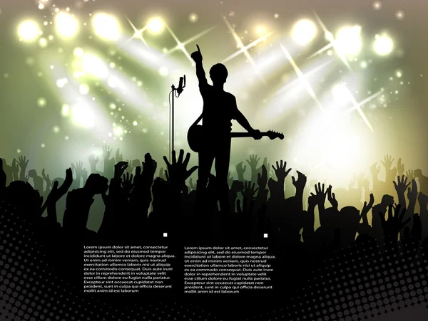 Crowd of people, silhouettes in night club — Stock Vector