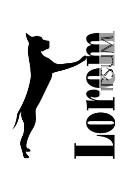 metni için bir yer bir köpek siluet