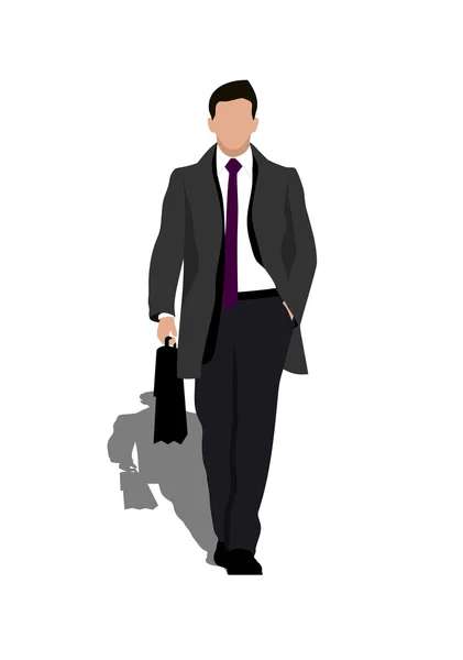 Businessmen walking on white background — Stock Vector