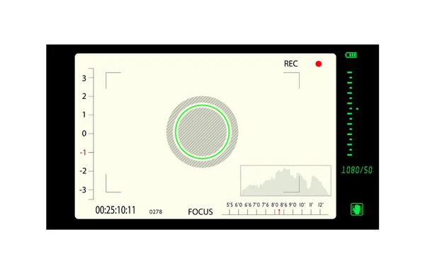 Video camera de afbeelding via de zoeker — Stockvector