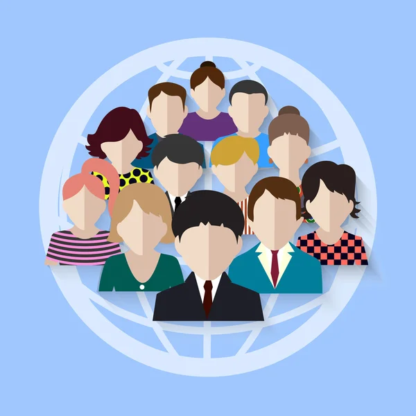 Business team. group on social networks. — Stock Vector