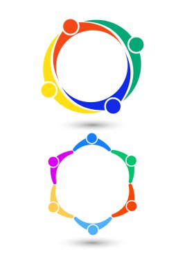 İş takım sosyal ağ. Ekip çalışması iconvector.