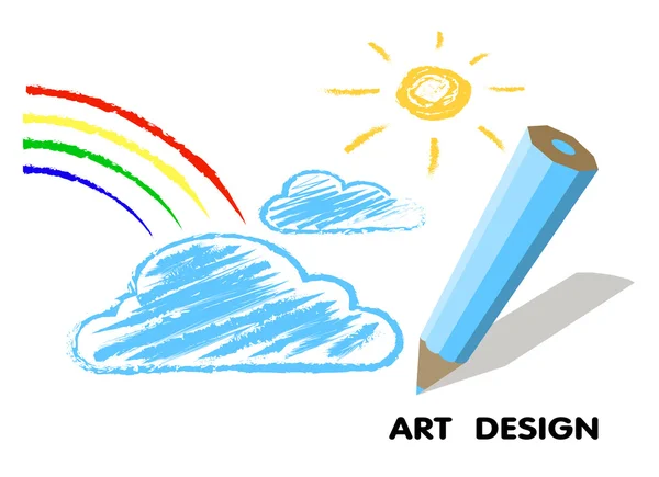 Drawing  pencil. art design — Stock Vector