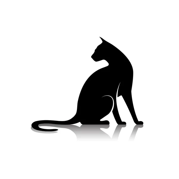 Silhouette di un'icona di gatto — Vettoriale Stock