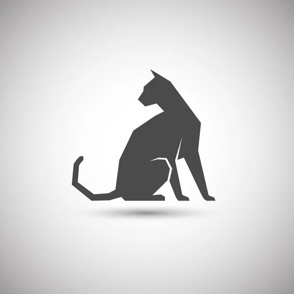 Silhouette d'une icône de chat — Image vectorielle