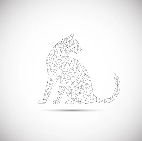 Silhouette d'une icône de polygone de chat — Image vectorielle