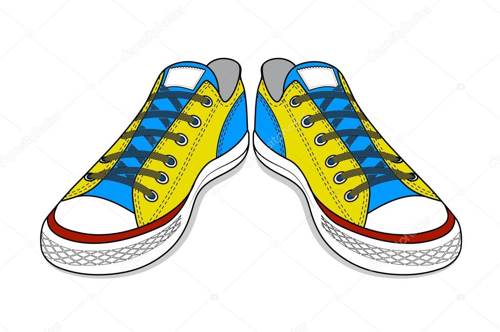 Hand drawn sketch sport shoes sneakers Royalty Free Vector