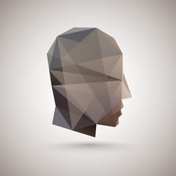 Head of polygons. abstract form of human — Stock Vector