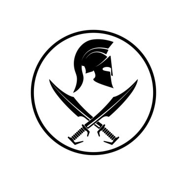 Bir savaşçı Spartalı kask simgesi simgesi