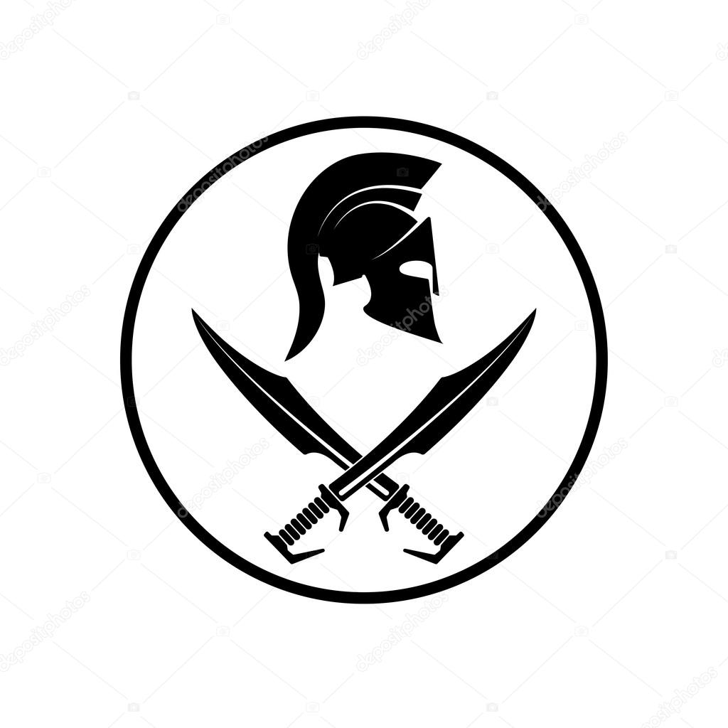 Spartan helmet icon symbol of a warrior