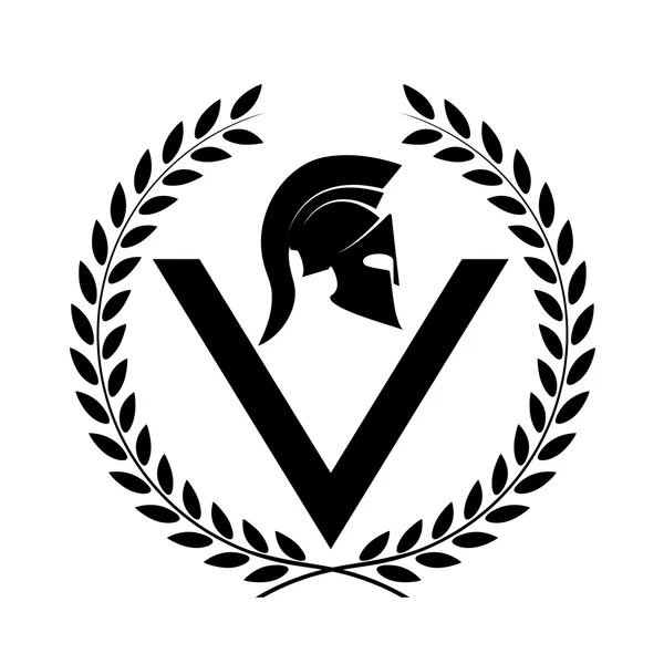 Ícone do capacete espartano símbolo de um guerreiro — Vetor de Stock