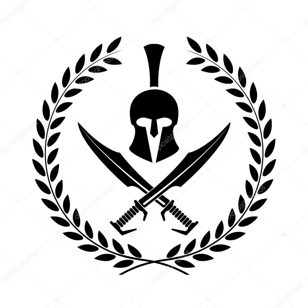 Spartan helmet icon symbol of a warrior
