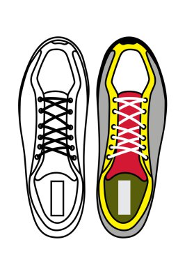 Sports shoes top view clipart