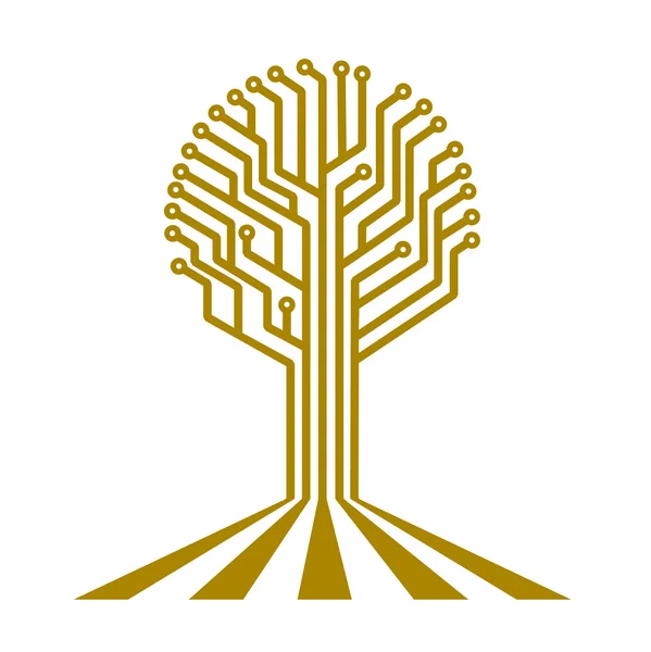 Tablero electrónico en forma de árbol — Vector de stock