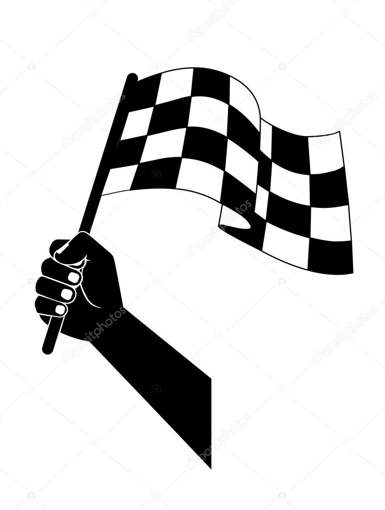 Flag to start, finish racing in the hand