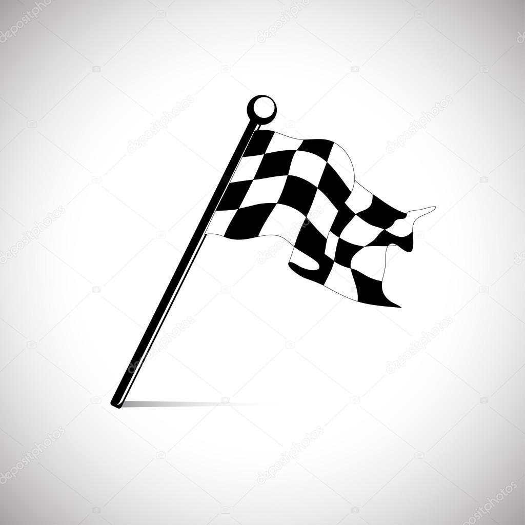 Flag for the start finish line racing