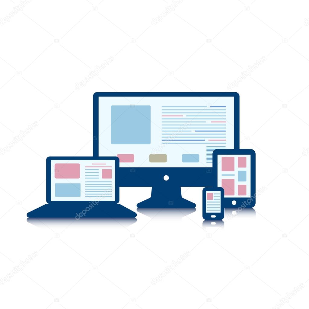 Responsive Design For Web Computer Screen Smartphone