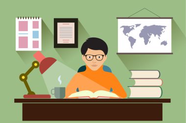 Öğrenciler Kütüphane çizimlerdeki