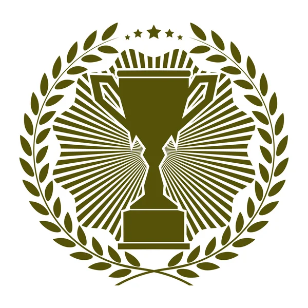 Insignia símbolo de copa del ganador — Vector de stock