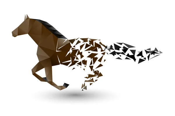 Correndo cavalo a partir dos terrenos em colapso —  Vetores de Stock
