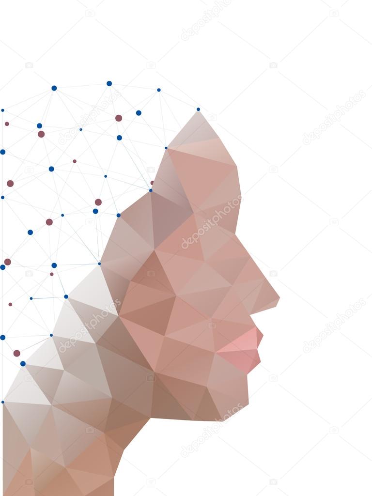 Head of polygons. Abstract form of human