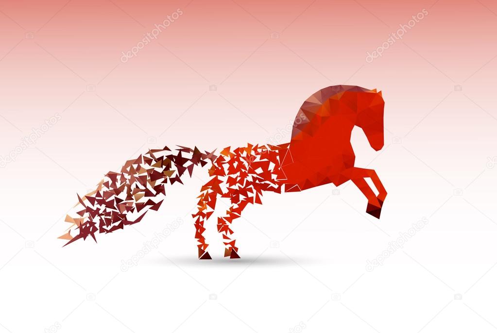 Running horse from the collapsing grounds