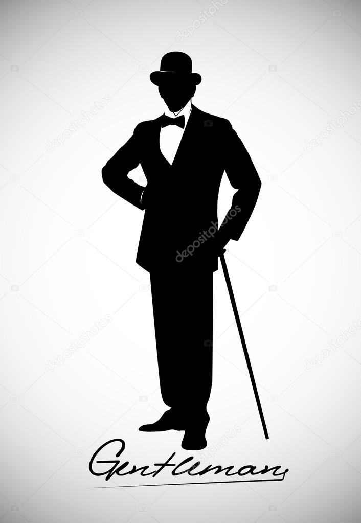 silhouette of a gentleman in a tuxedo