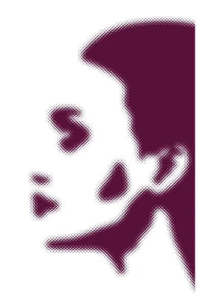 Perfil abstracto de la persona en estilo grunge — Vector de stock