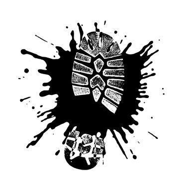 Ayakkabı grunge tarzı bir havuzda yazdırma