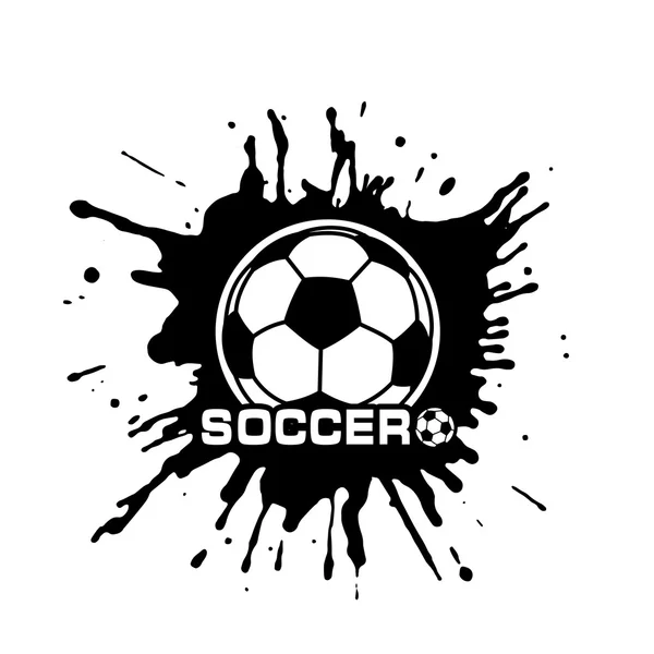 Pelota de fútbol un símbolo en estilo grunge — Vector de stock