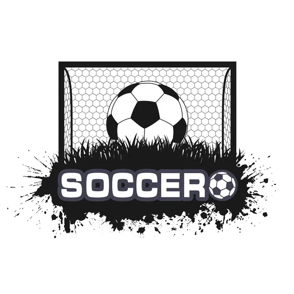 Pelota de fútbol un símbolo en estilo grunge — Vector de stock