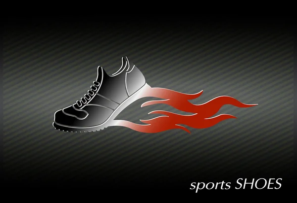 Icon sports shoes, escapes fire, a reactive stream — Stock Vector