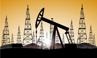 Endüstriyel plan petrol üretim vektör