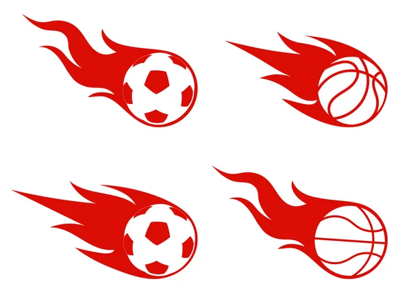 Vol d'une balle, symbole sportif — Image vectorielle