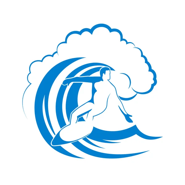 波のサーファー — ストックベクタ