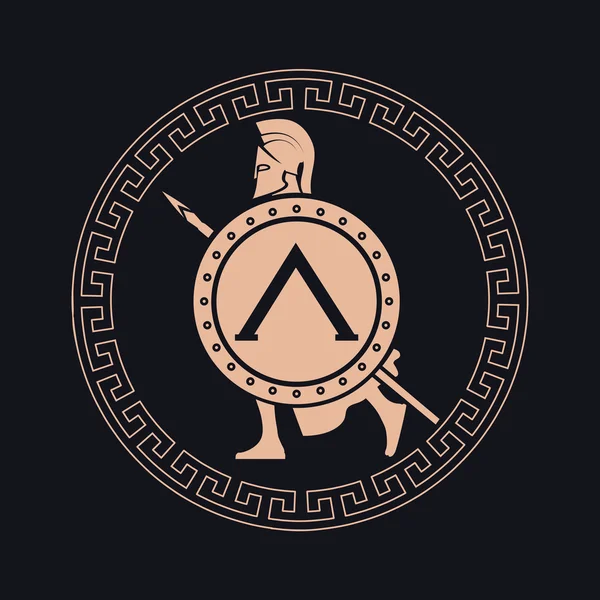 Icono silueta del soldado espartano — Archivo Imágenes Vectoriales