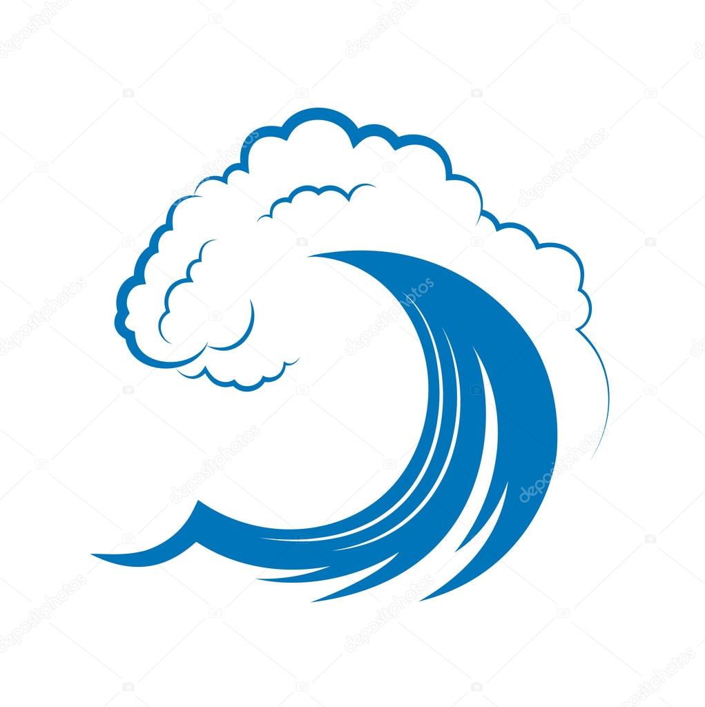 On the image  is presented ocean wave on a white background