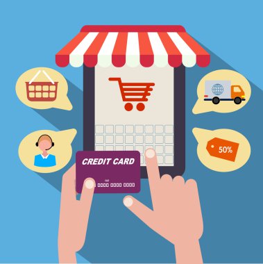 simge online alışveriş. Satılık Internet. düz stil