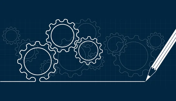 Arrière-plan technologique des engrenages — Image vectorielle