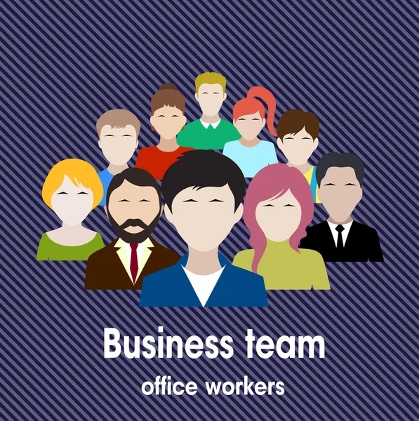 Équipe d'affaires. groupe d'employés de bureau . — Image vectorielle