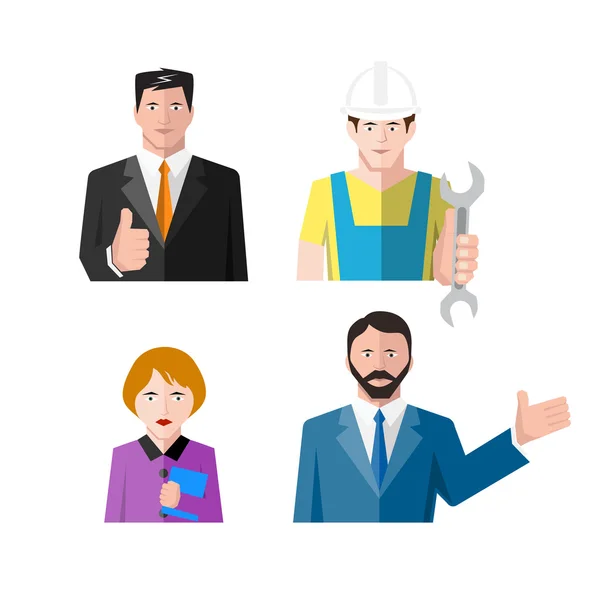 Icon worker flat style — Stock Vector